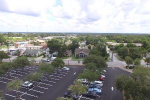 Aerial view of City of Lakeland's New Parking lot
