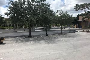 Old & faded parking lot stripes