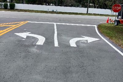 Asphalt pavement painting