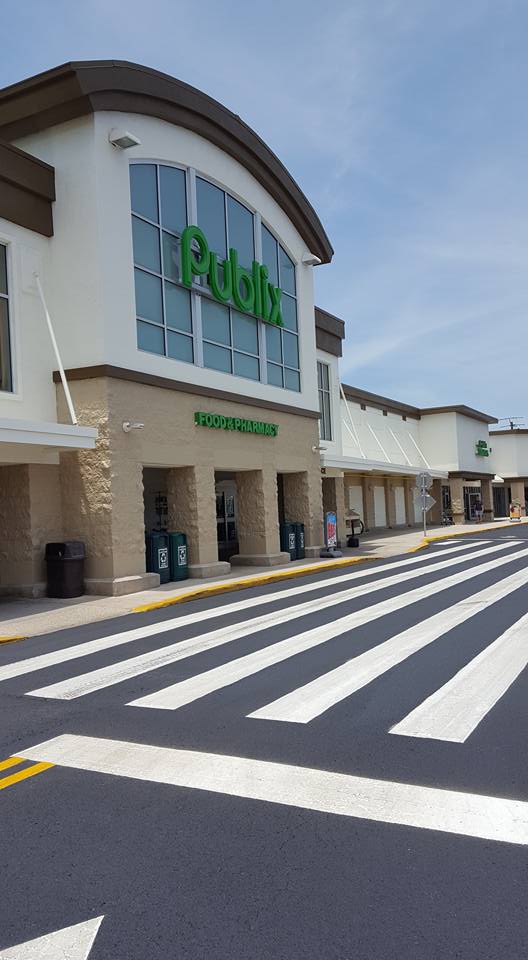 Publix' newly striped parking lot